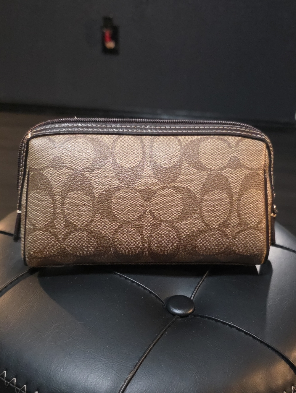 Coach Brown Signature Makeup Bag
